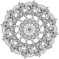 mandala de contour pour halloween, coloriage avec symboles festifs et magiques vecteur