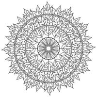 mandala orné de feuilles et de motifs d'érable, coloriage antistress méditatif d'automne vecteur