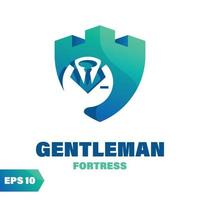 logo de la forteresse gentleman vecteur