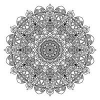 motif de mandala noir et blanc bonne humeur. vecteur