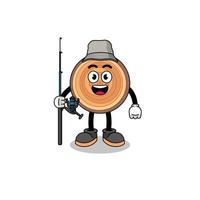 mascotte illustration de pêcheur de grain de bois vecteur