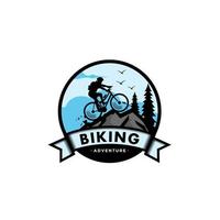 modèle vectoriel de conception de logo de vélo de montagne