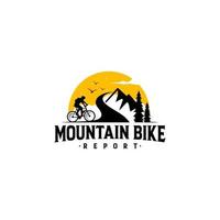 modèle vectoriel de conception de logo de vélo de montagne