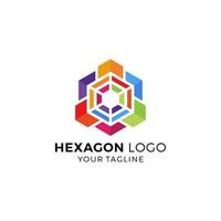 illustration vectorielle de conception de logo hexagonal coloré vecteur