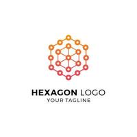 illustration vectorielle de conception de logo hexagonal coloré vecteur