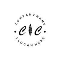 initiale cc lettre logo élégant entreprise marque luxe vecteur