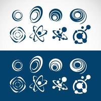 ensemble d'éléments de logo de cercle abstrait conception de tourbillon vecteur