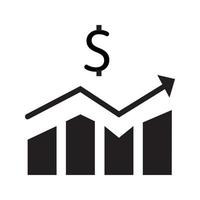 icône d'entreprise de statistiques de croissance vecteur