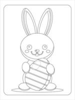 coloriage d'oeufs de lapin de pâques vecteur