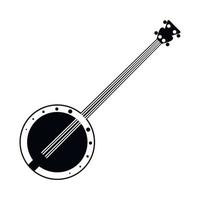 icône de banjo noir vecteur