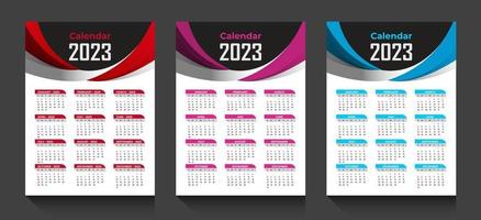 conception du calendrier 2023 vecteur