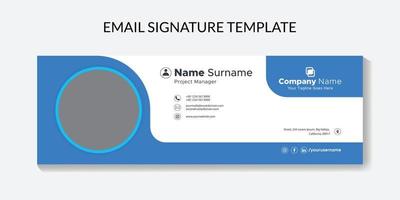 modèle de signature d'e-mail ou pied de page d'e-mail. modèle de conception de signature e-mail moderne et créatif pour vecteur professionnel ou entreprise