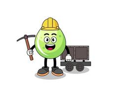 illustration de mascotte de mineur de jus de melon vecteur