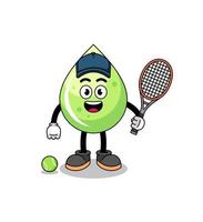 illustration de jus de melon en tant que joueur de tennis vecteur