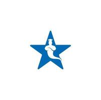 logo de concept de forme d'étoile de génie diplômé. création de logo de génie. logo de concept de génie fantastique magique. vecteur