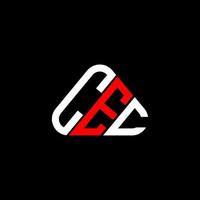 conception créative du logo de la lettre cec avec graphique vectoriel, logo simple et moderne de la cec en forme de triangle rond. vecteur