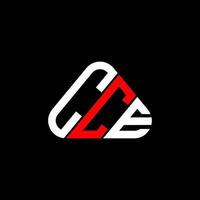 conception créative du logo de lettre cce avec graphique vectoriel, logo cce simple et moderne en forme de triangle rond. vecteur