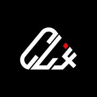 conception créative du logo de lettre clx avec graphique vectoriel, logo clx simple et moderne en forme de triangle rond. vecteur