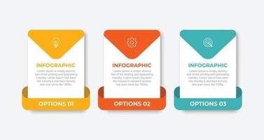 modèle de conception infographique vectoriel avec 3 options ou étapes