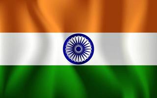 drapeau national indien réaliste vecteur
