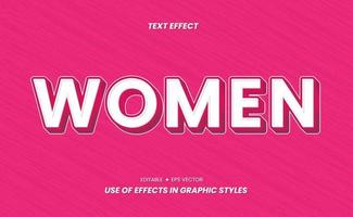 effet de texte femme - le texte peut être remplacé et l'effet peut être utilisé via les paramètres de styles graphiques. pour la conception, utilisation de signes ou de symboles. vecteur