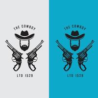 vecteur de logo de cow-boy avec modèle de slogan