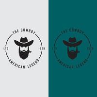 vecteur de logo de cow-boy avec modèle de slogan