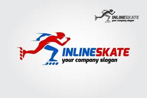 modèle de logo de sport de skate en ligne. le logo est très simple et propre. vecteur