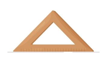 triangle carré en bois isolé sur fond blanc. illustration vectorielle de fournitures scolaires. règle centimétrique. vecteur