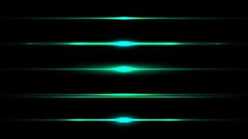 ensemble d'éléments effet de rayon de lumière vert brillant horizontal isolé sur fond noir. vecteur