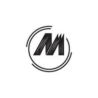 création de logo de ligne lettre m. symbole de monogramme monochrome minimal créatif linéaire. conception de signe de vecteur élégant universel. logo d'entreprise haut de gamme. symbole de l'alphabet graphique pour l'identité de l'entreprise