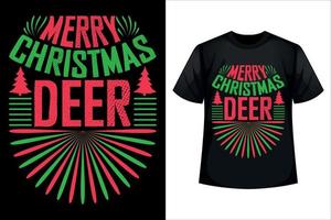 cerf de noël joyeux - modèle de conception de t-shirt de noël vecteur