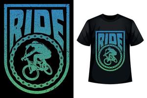 ride - modèle de conception de t-shirt de cyclisme vecteur