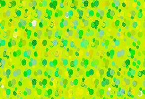 fond de vecteur vert clair et jaune avec des formes de bulles.