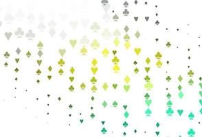 modèle vectoriel vert clair et jaune avec des symboles de poker.