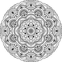 illustration vectorielle de mandala décoratif arrondi pour livre de coloriage pour adultes vecteur