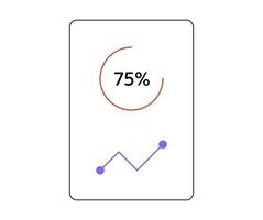 analyse des données commerciales et gestion efficace analysant les informations, graphiques illustration vectorielle plane. vecteur