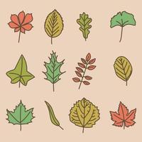 feuilles colorées griffonnées vecteur