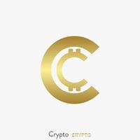 police simple et unique de lettre ou de mot c comme image de pièce de monnaie cryptographique icône graphique création de logo concept abstrait vecteur stock. peut être utilisé comme symbole lié au commerce ou à l'argent