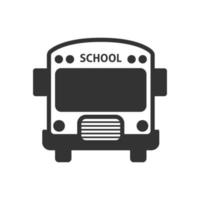 autobus scolaire icône noir et blanc vecteur