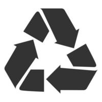 symbole de recyclage icône noir et blanc vecteur