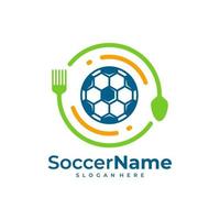 modèle de logo de football alimentaire, vecteur de conception de logo de football