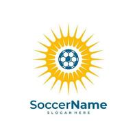 modèle de logo de football soleil, vecteur de conception de logo de football