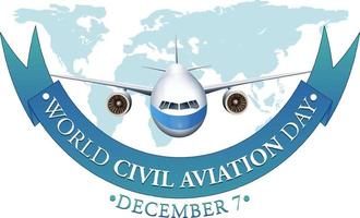 conception de bannière de la journée mondiale de l'aviation civile vecteur