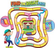 modèle de jeu de labyrinthe pour les enfants vecteur