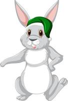 personnage de dessin animé mignon lapin gris vecteur