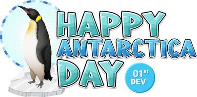 conception d'affiche joyeuse fête de l'antarctique vecteur