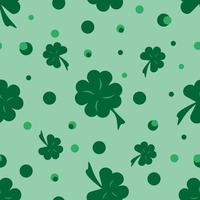 motif harmonieux de trèfles verts à quatre feuilles et d'arbres pour la saint-patrick. illustration vectorielle vecteur