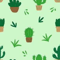 modèle sans couture de cactus et plantes succulentes vecteur