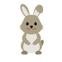 lapin ou lapin de dessin animé mignon. lièvre drôle pour les bannières de pâques et les cartes de voeux. illustration vectorielle isolée sur fond blanc vecteur